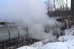 В Твери в районе масштабной коммунальной аварии вспыхнула теплотрасса
